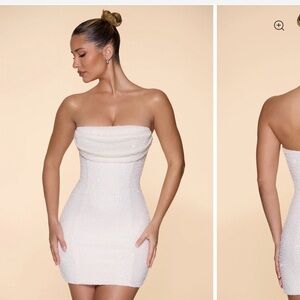 Oh Polly Strapless Cream Dress